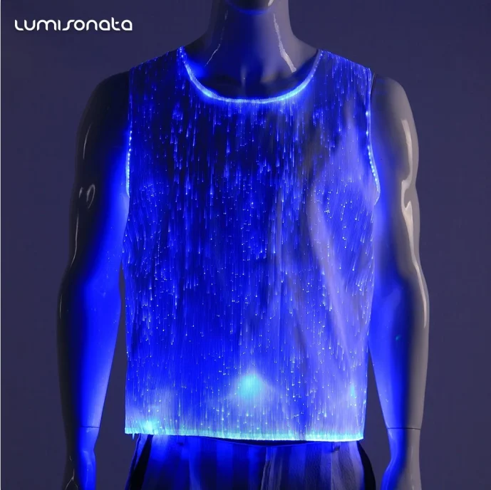 Christmas Party Dj Messsage Display Equalizer Luminous Light Up Glowing led t-shirt