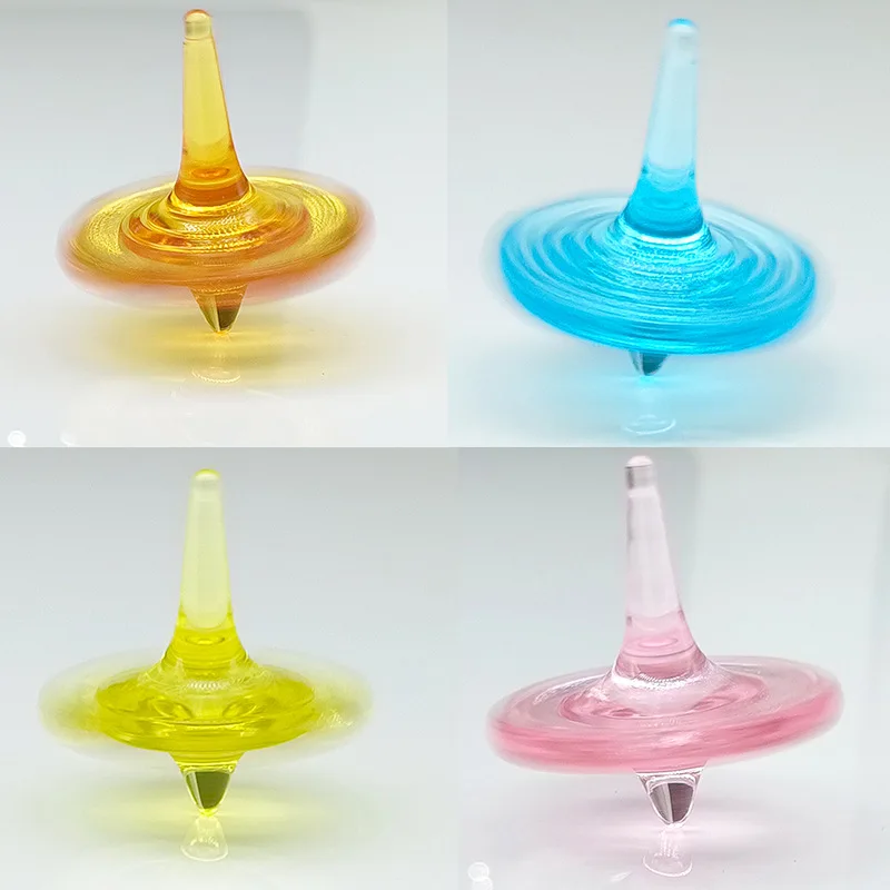 Transparent small gyro plastic lace colorful classic gyroscope fidget spinner toys for kids