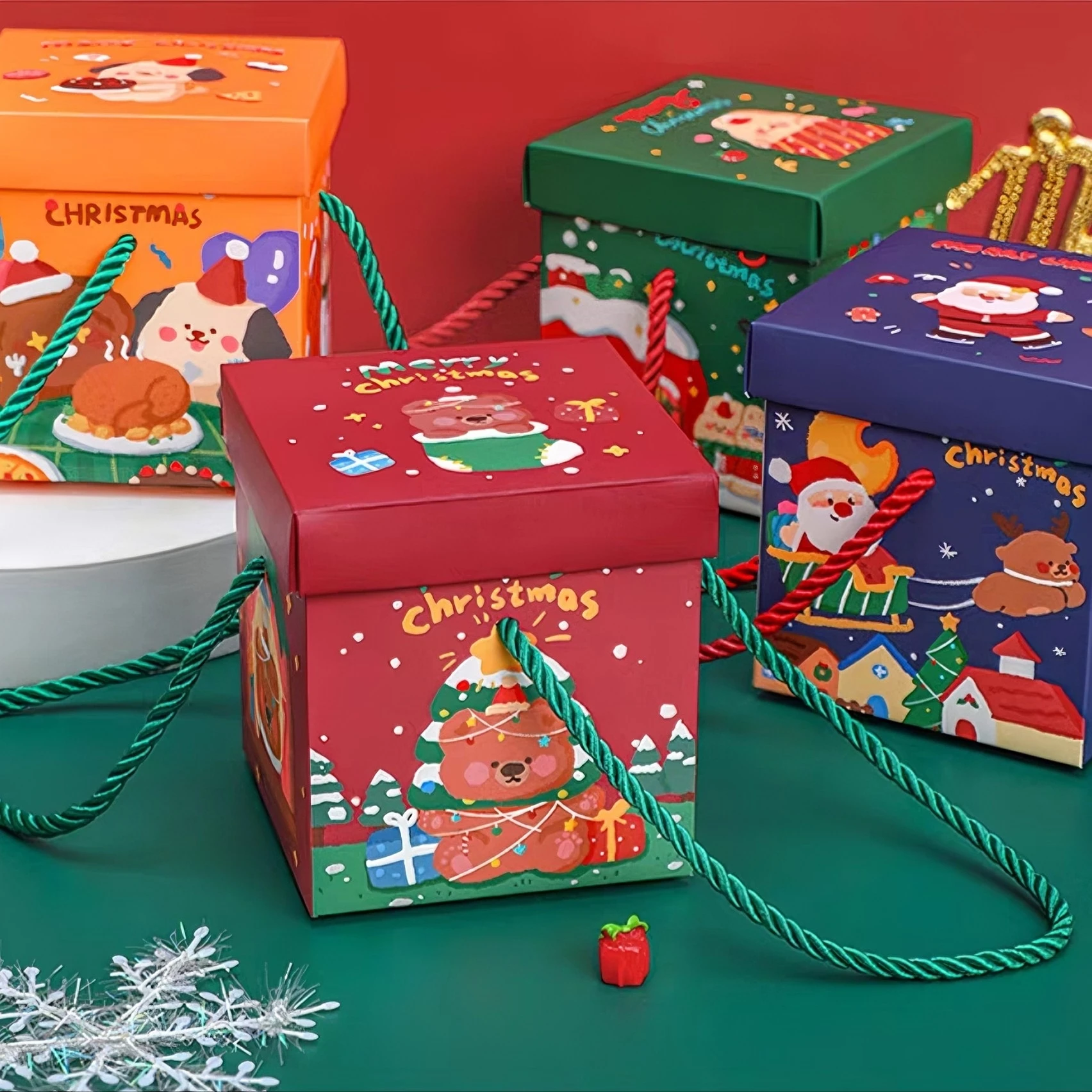 Manufacturers Wholesale Custom Mini Order Luxury Clear Paper Christmas Gift Box Packaging