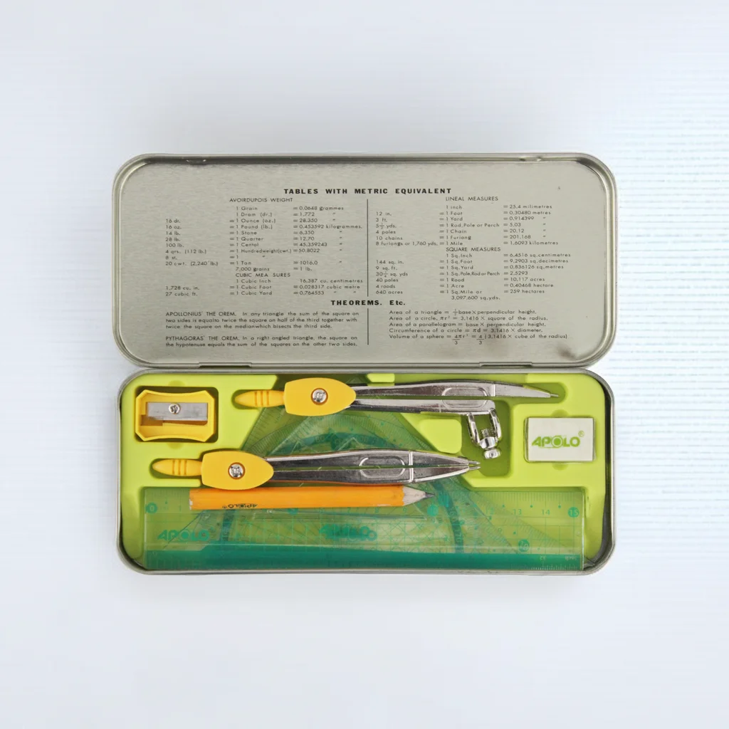 9Pcs Mathematical geometry set/Student Math set/High Quality Geometry Box