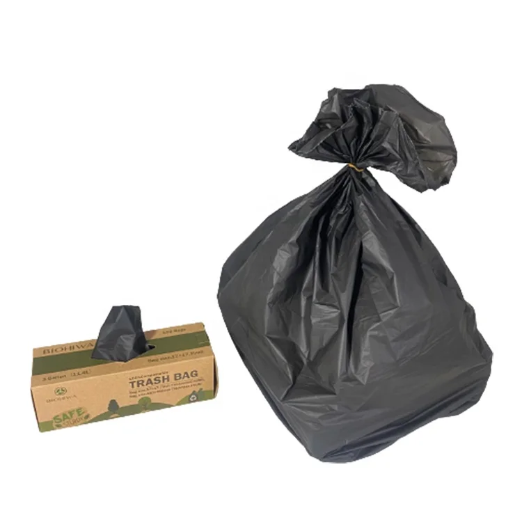 3 Gallon/13 Gllon Biodegradable Compostable Bin Liner Heavy Duty Black Garbage Bag for import/export