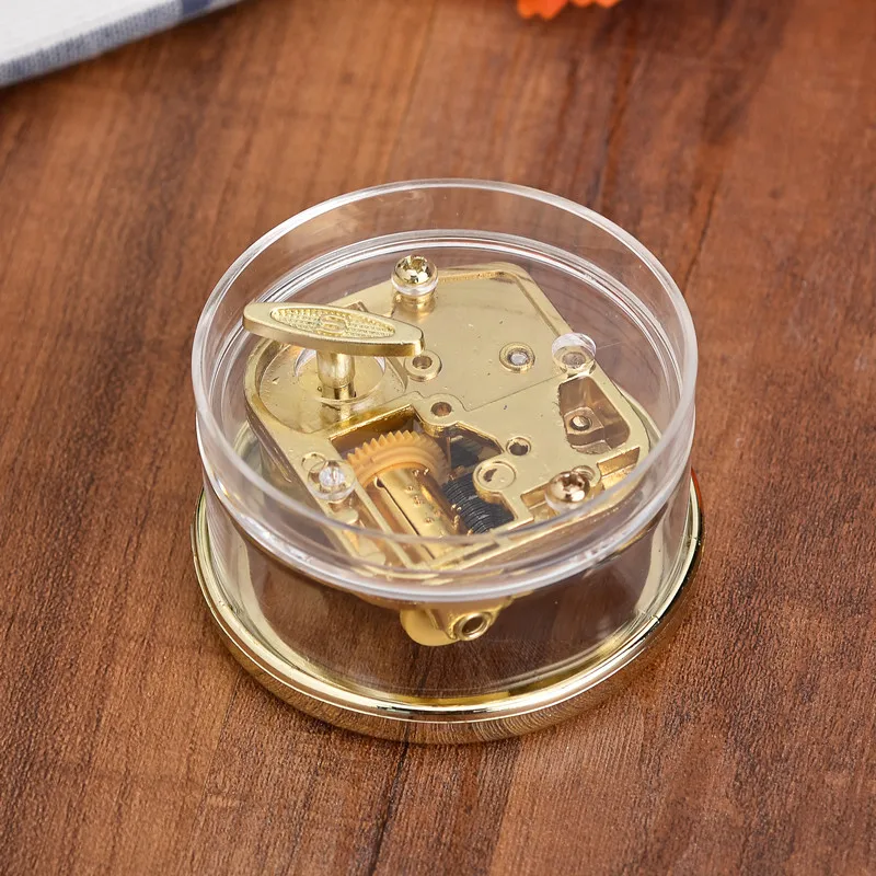 custom acrylic  round shape Music Box with 18-note musical movement