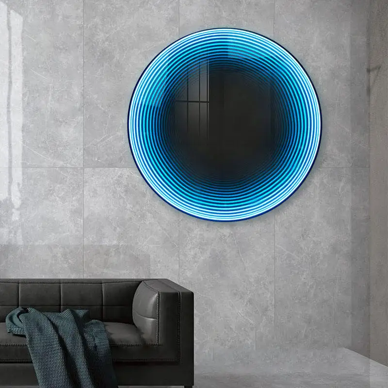 3D led mirror IP44 water proof  Round Bathroom Mirror With Lights Irregular Smart Led Mirror