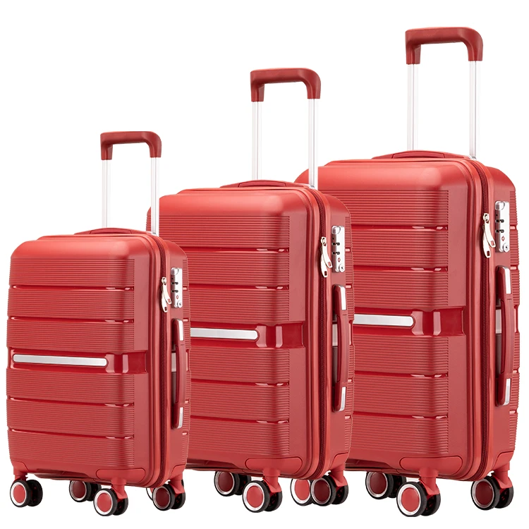 High Quality Polypropylene Trolley Luggage Bag 100% New Pp Hard Shell Pp Newest Valise For Travel Bag Luggage Sets
