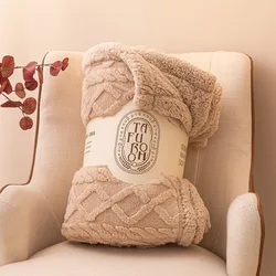 Nordic winter thick blanket, solid color Tuff blanket for sofa bed anti-static electrode simple soft blanket