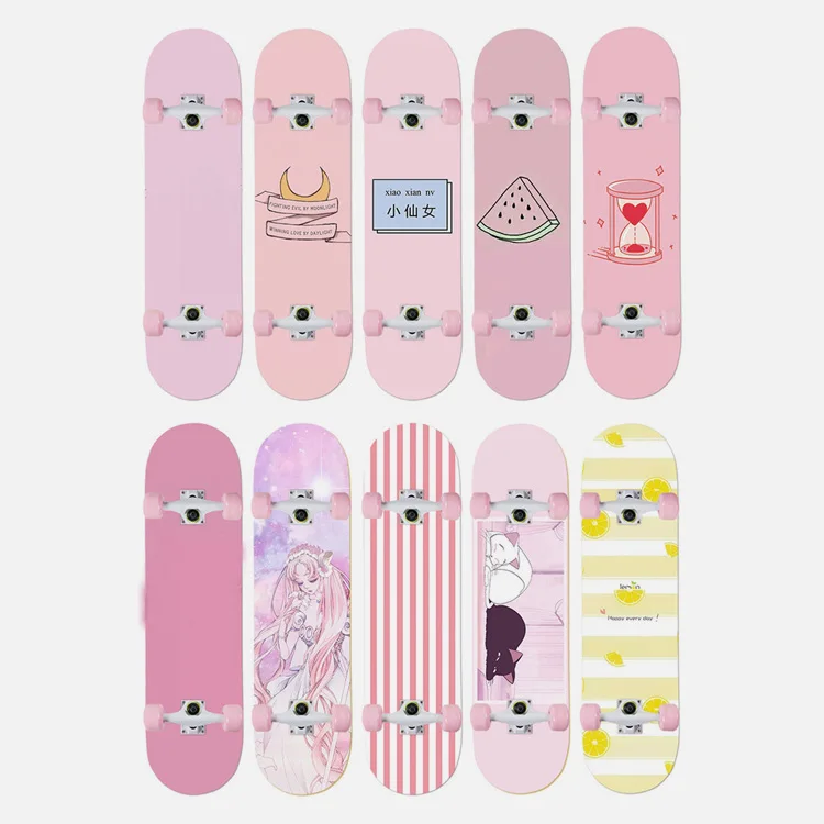 Yohi 2021 Mini Cruiser Skateboard Complete Nickel Board For Teens Adults Boys Girls Kids Beginners Skateboard Set Complete