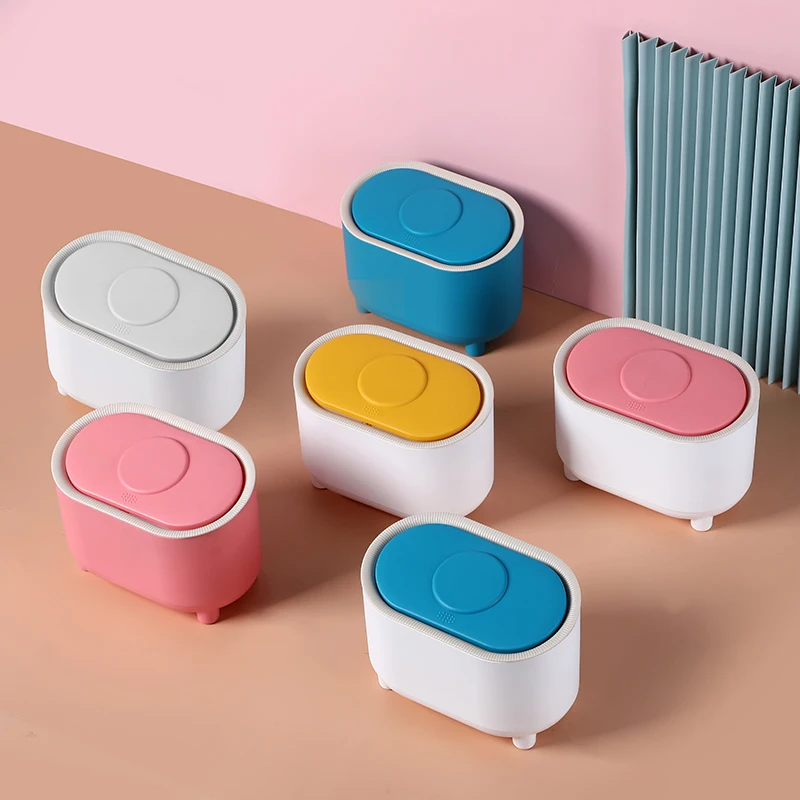 car desktop trash bin recycle waste bin compression trash can with lid