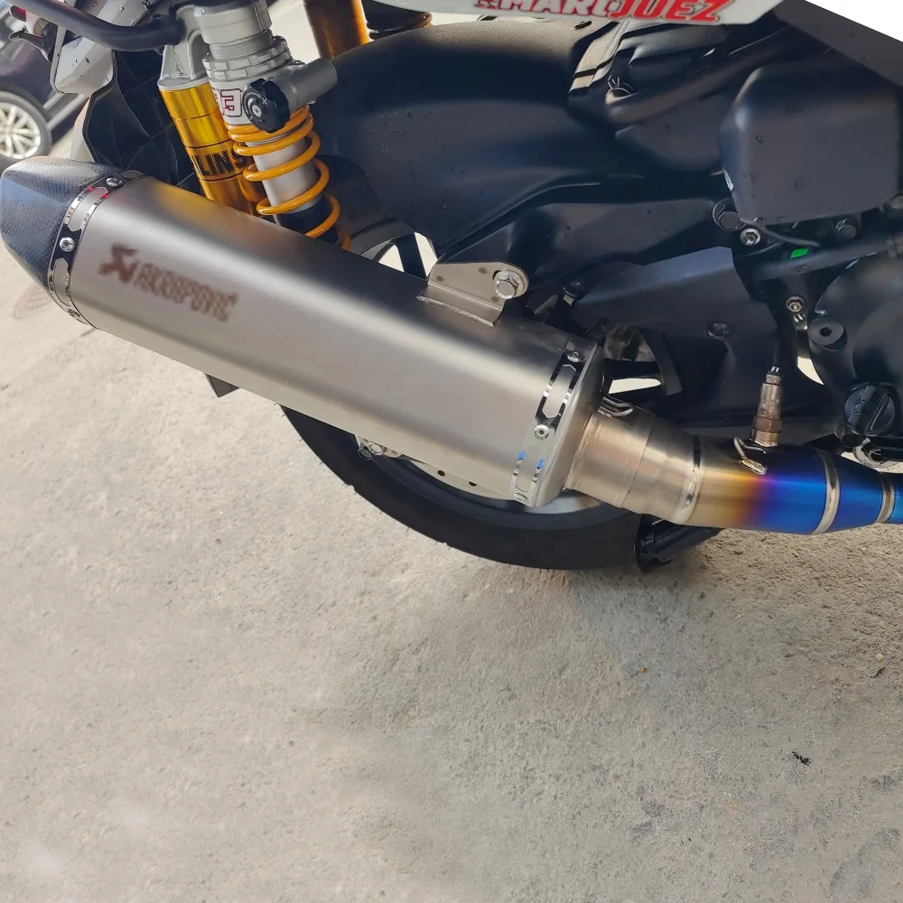 Universal Scooter Motorcycle Titanium Alloy Laser AK Slip-on Muffler Set Exhaust Pipe for Honda ADV 350 FORZA 350
