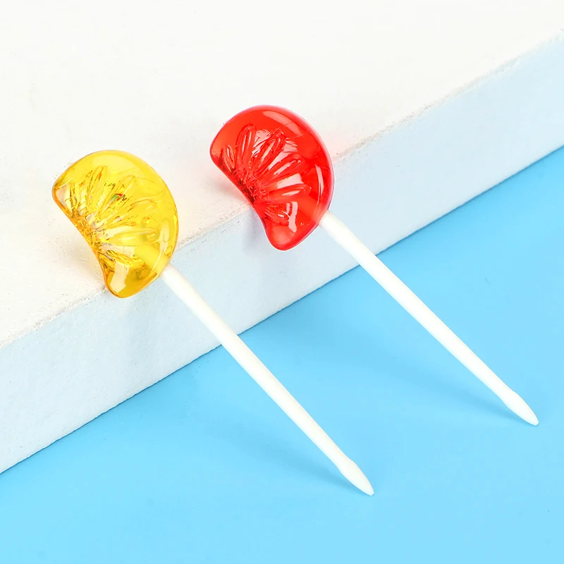 Disposable Colorful Plastic 85mm Fruit Sticks Kids Plastic Food Sword Party Picks