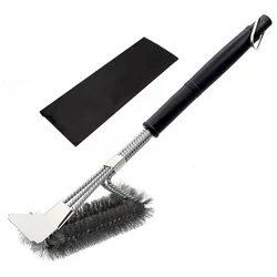 Barbecue Accessories Stainless Steel BBQ Grill Cleaning Brush Barbecue Grill Brush with Scraper