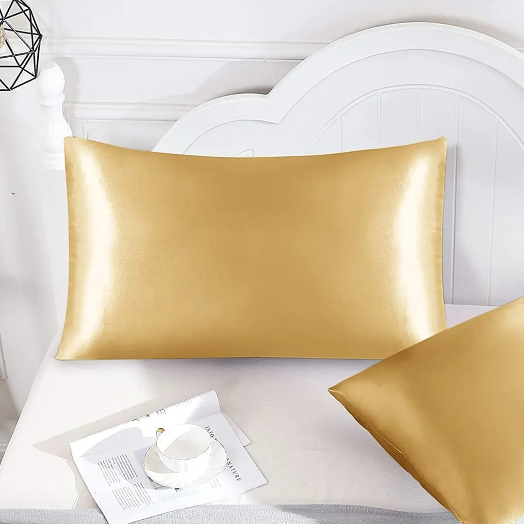 2pcs Luxury Soft Satin Silk Pillowcase Perspiration and Breathable 100% Natural Satin Silk Pillow case