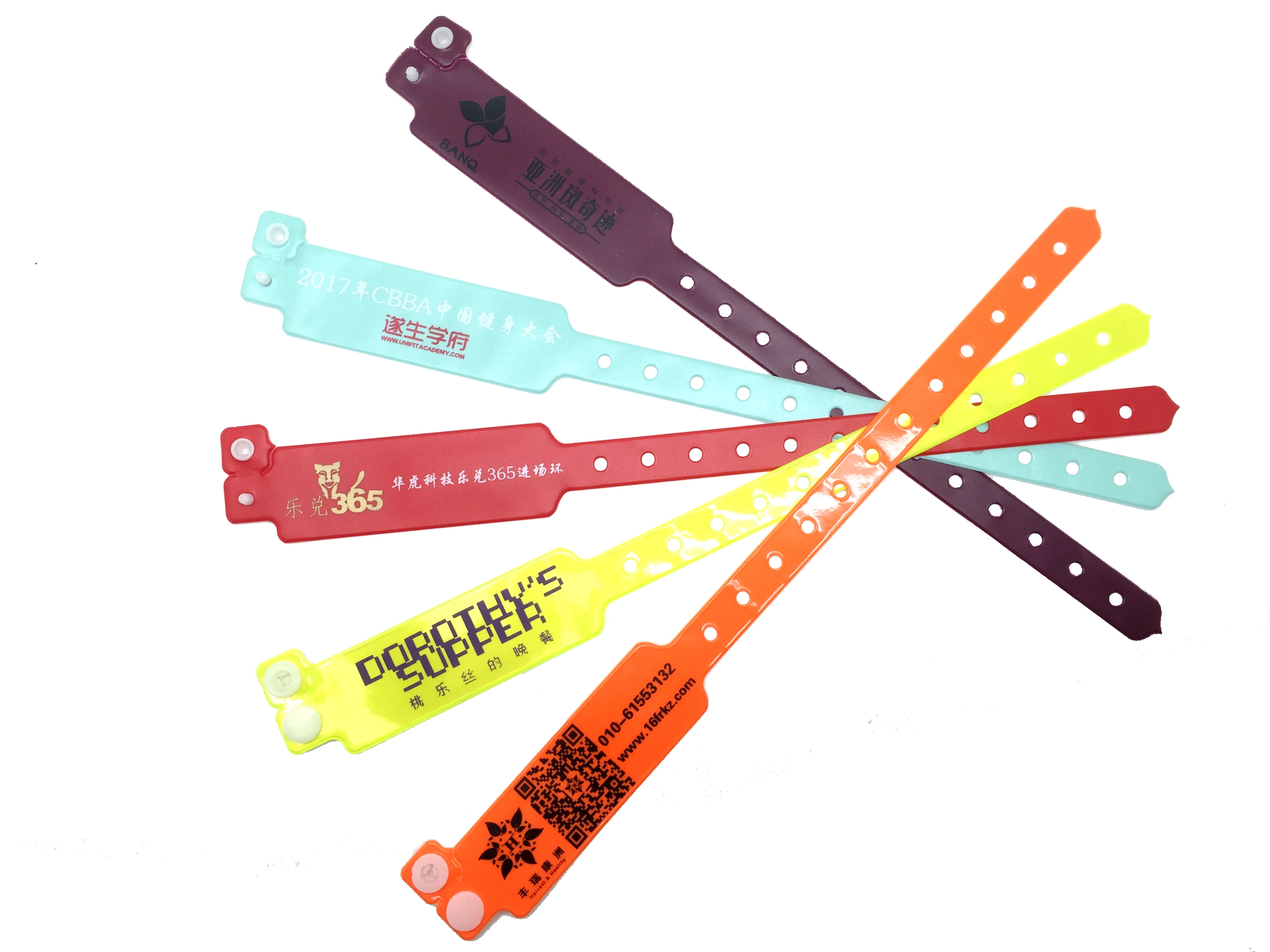 2021 hot sale Water Proof Disposable Printable PVC Tickets wristband ID Bracelets For Events