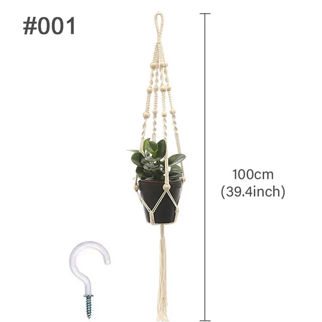 Handmade Macrame Plant Hanger Plant Holder Flower Pot Hanger for Wall Decoration Plant Hanging Basket