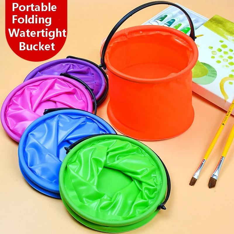 Portable Buckets summer Fun sand playing Folding Beach Toy for Kids Multi-Function Portable Folding Watertight Fabric Bucket