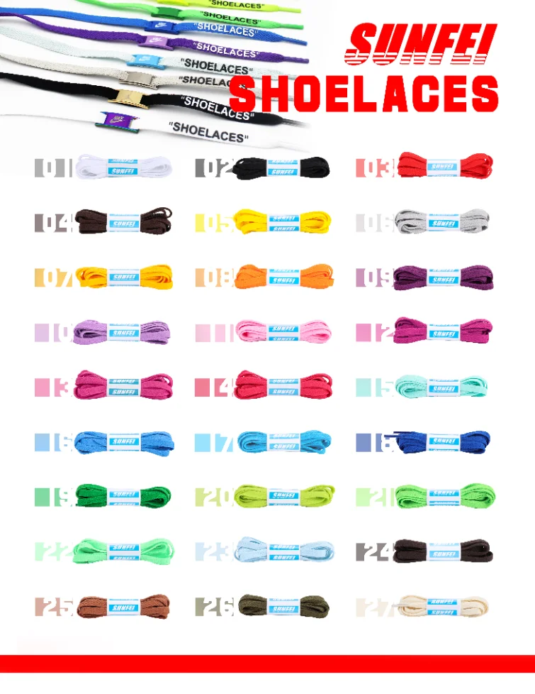 iRun Flat Print Brand Logo Shoelaces Personalized Sneaker Shoe laces  solid color Rope Shoe Laces custom Flat Braided Shoelace