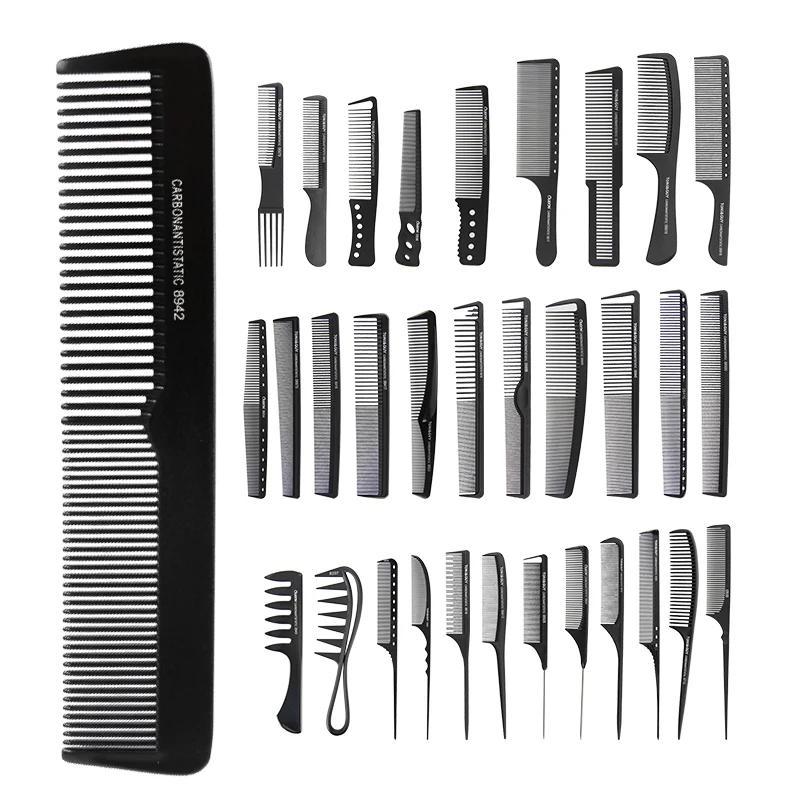 Beauty Salon Pro Hairdressing Heat Resistance Comb Brush Anti Static Hair Comb Carbon Fiber Comb