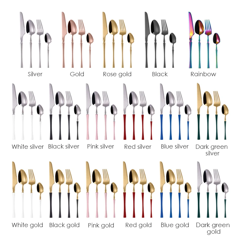 Посеребренная ложка A14 столовые приборы из нержавеющей стали 24 шт.