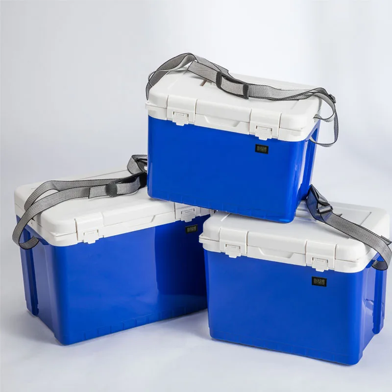 Новый дизайн, медицинский холодильник из полиэтилена высокой плотности 27 л, изоляция вакцины, охладитель льда, Транспортная коробка с комбинированным замком