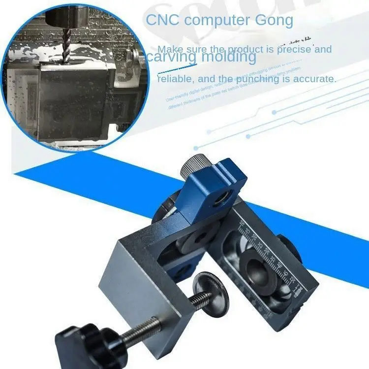 TEBAK CX-05 DIY Woodworking Puncher Tool 3 In 1 Doweling Jig  Aluminum Alloy Adjustable Vertical Hole Punch Locator Drill Guide