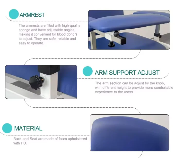 ORP Cheap Hospital Blood Donation Chair Drawing Chairs Blood Phlebotomy Chair With Armrest Price