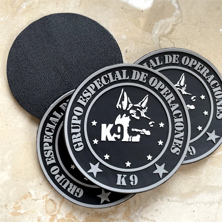 Personalized Custom PVC Rubber Logo Patches with Hook and Loop