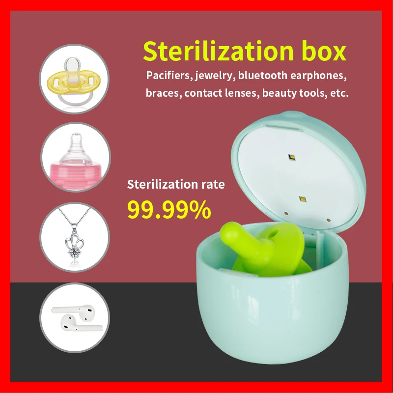 Mini Sterilizer Box Light Weight Portable Sanitizer for Baby Pacifier Nipper Keys Headphones Disinfection