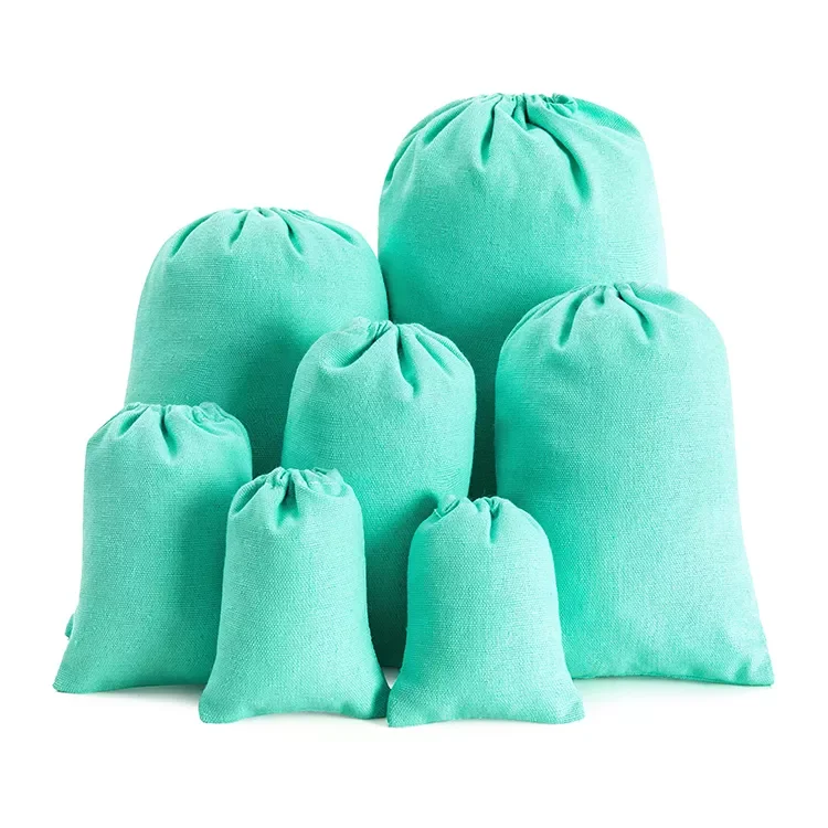 Custom eco friendly organic white cotton muslin linen drawstring bag for hats clothing handbag shoes packaging dust pouch