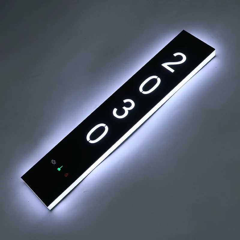 Do not Disturb Stainless Steel Illuminated LED Hotel Door Number Signage Apartment Room Touch Button Switch Doorplates with EZD