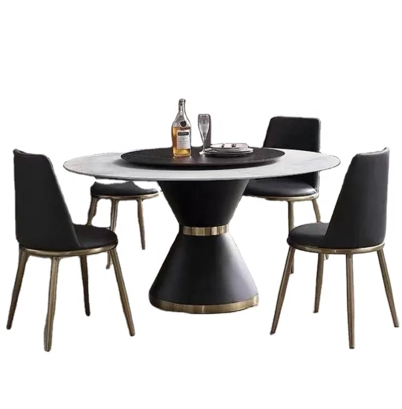 High Sale Guaranteed Quality Marble Round Dining Table Centrale Kitchen Table Set Stone dining table