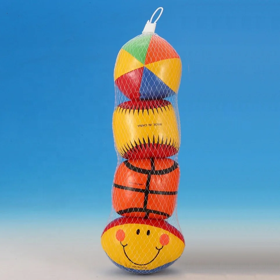 Custom Stuffing Cotton Sport Ball Set PVC Baby Toy Balls Filled PP Soft Sports Ball For Kids