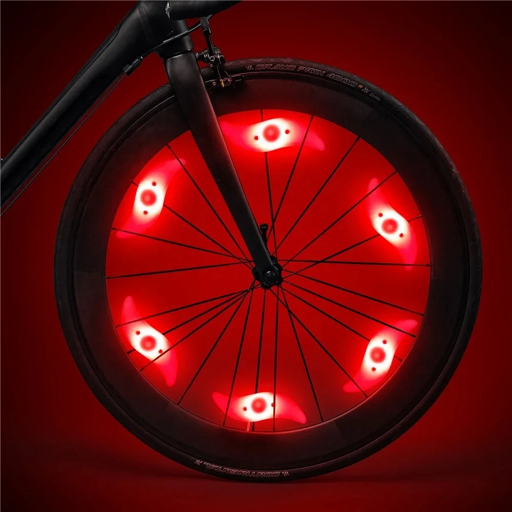 Dropshipping motorcycle LED warning lights colorful mountain bike tire led wheel lighting night riding warning wheel lights