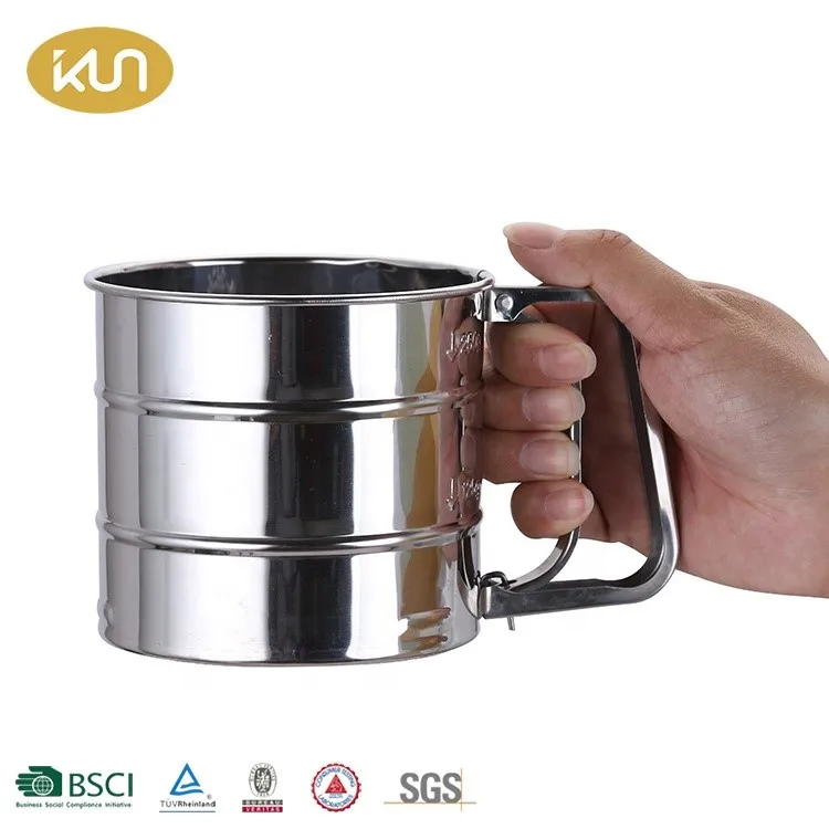 Wholesale Kitchen Gadgets Baking Tools Stainless Steel Flour Sifter Mesh Flour Sieve Cup