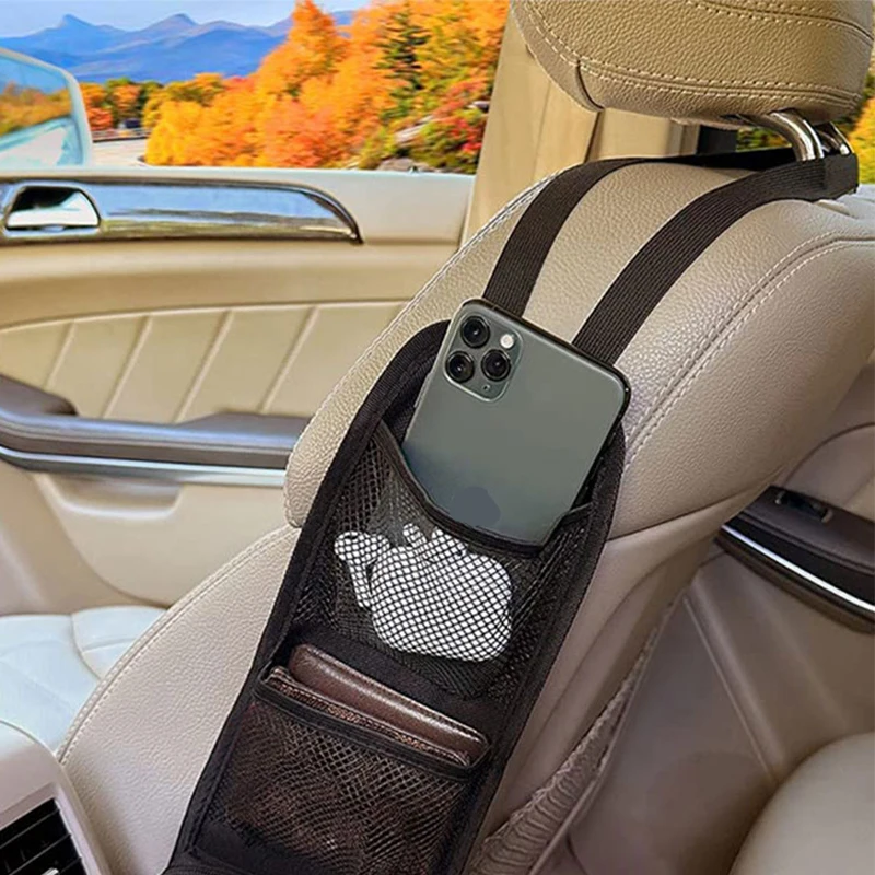car storage bag seat side Car Organizer multifunction phone holder Toys children travel hanging bag OEM logo car accessories