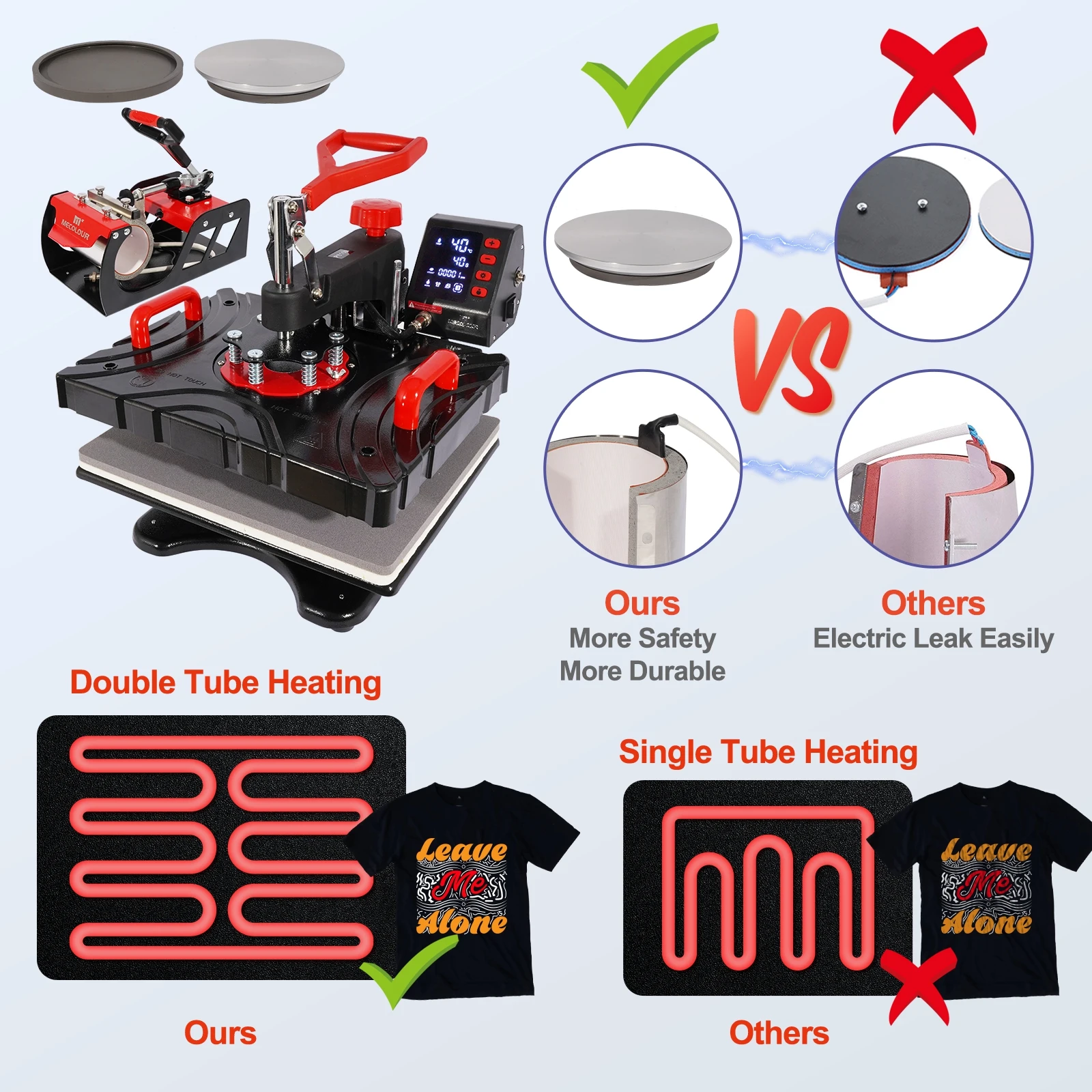 Multifunctional Combo 10 In 1 Heat Press Sublimation Machine With Mug Plate Hat Press For t-Shirt