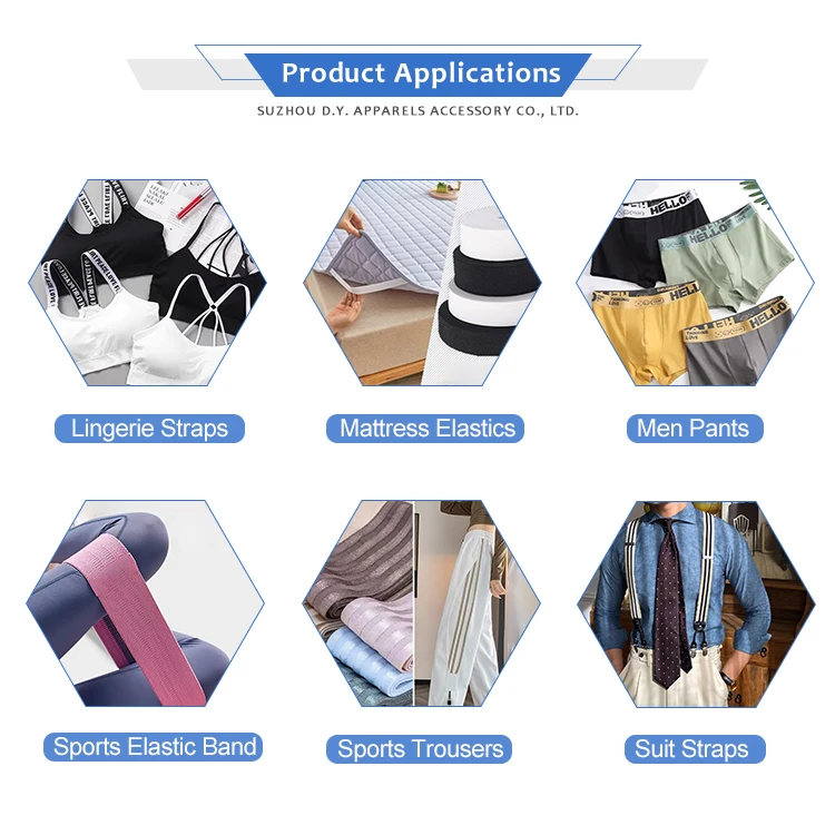 Colorful 3mm 5mm 7mm 8mm 10mm 12mm Braided Elastic Strap Band for Clothing Bag Garment Accessories