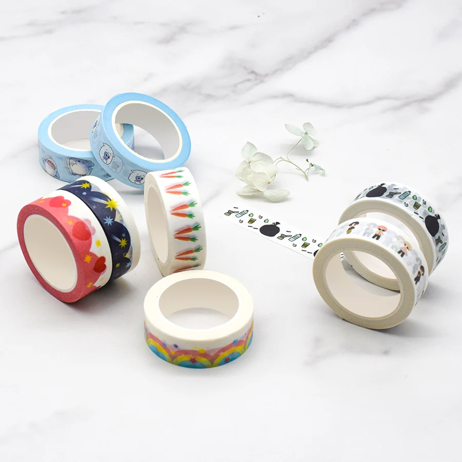 Hot Selling Custom Printed Cherubic DIY Paper Crafts Portuguese Decorative Washi Tape Masking Rice Tape Die Cut Washi Tape