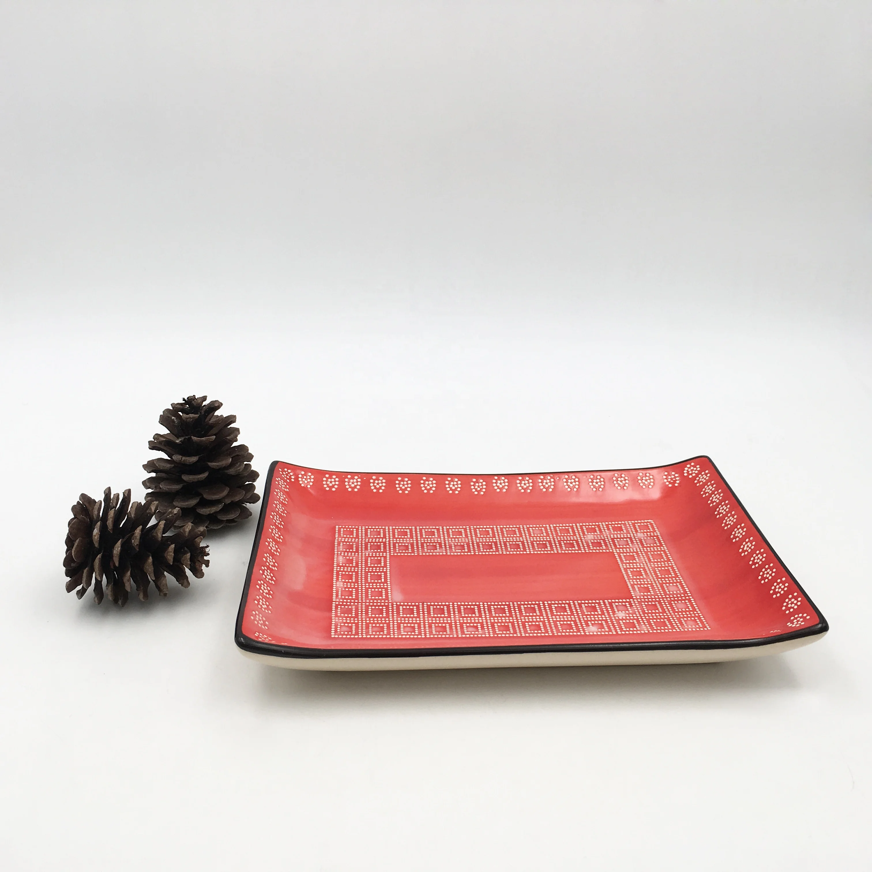 Customized Eco Friendly Restaurant Pate With Logo Ceramic Dinner Plate