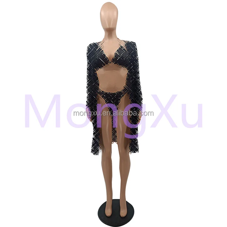 Famous Designer Sexy Fashion Bikini Set Beach Three Piece Swimsuit With Chest Pad Designer Swimsuit