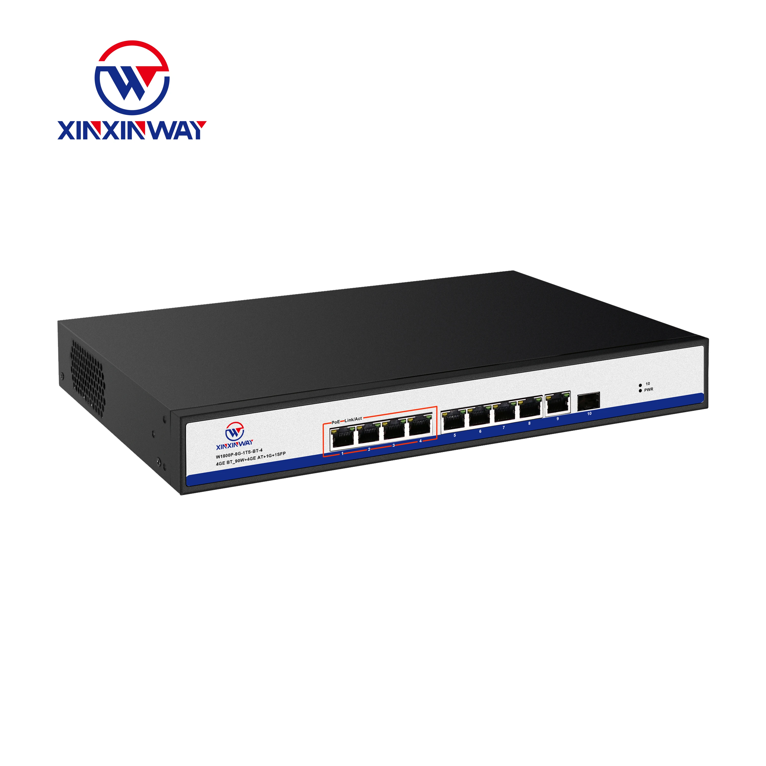 8-портовый коммутатор 10/100/1000 Мбит/с sx lite sfp gigabit Network POE switch с 1000 base-FX Rj45 SFP Uplink