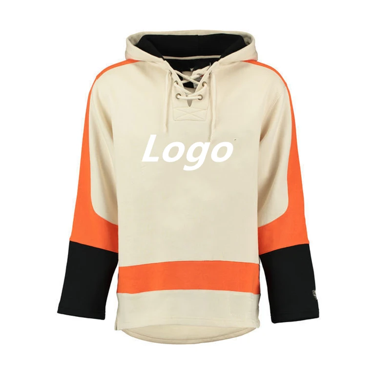 over size laced collar ice hockey tracksuit training clothes warm up custom ice hockey hoodies