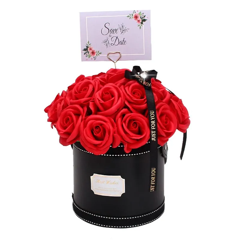 Hot sale flower soap dispenser wholesale artificial flowers Wedding Bouquet eternal rose jewelry box Long Stem Flower