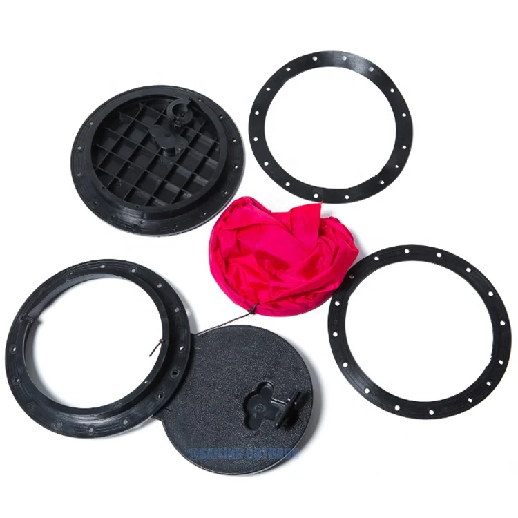 Watertight Kayak Boat Accesorios 8 Inch Black Circular Seal Slip Inspection Hatch Cover with hand knob