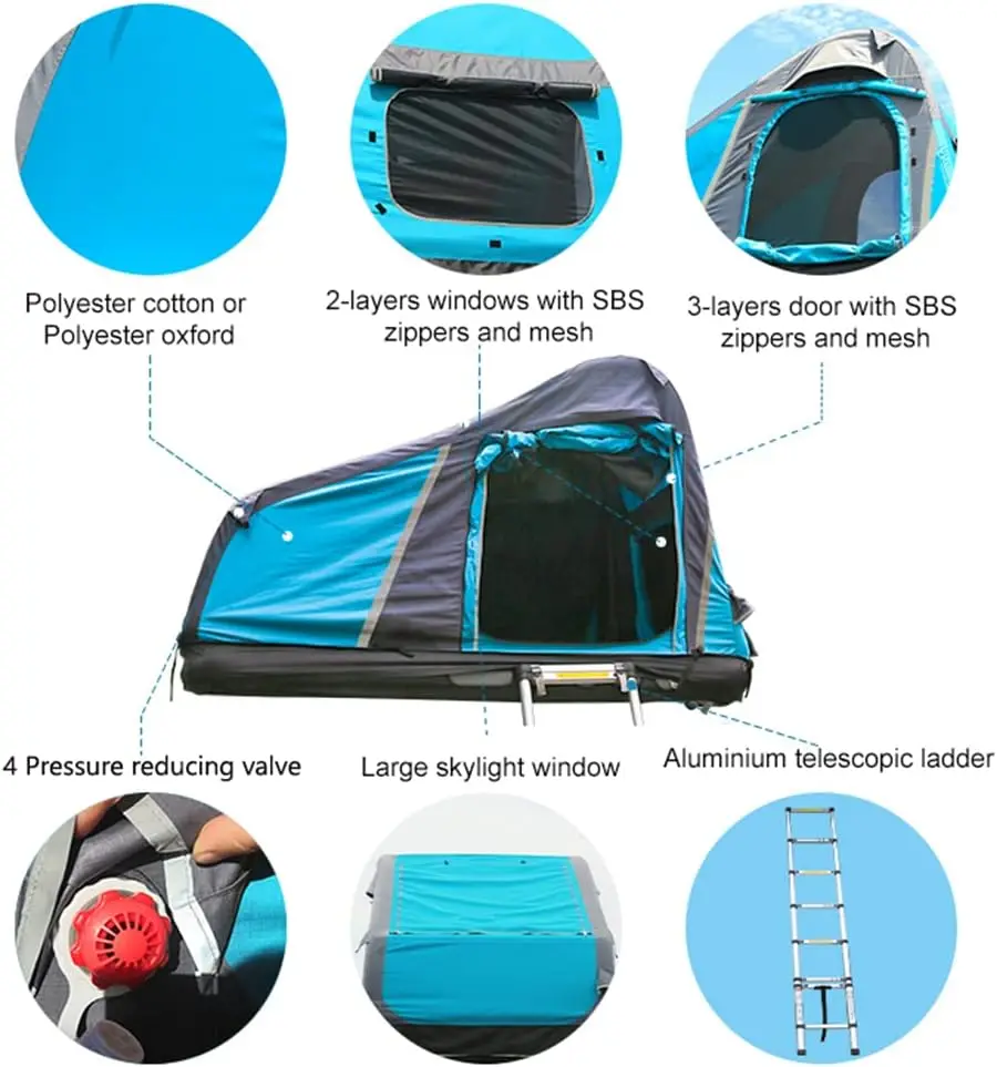 Quick use Serves 2 to 4 people hard shell roof top tent aluminum hard shell roof top tent abs hard too roof top tent