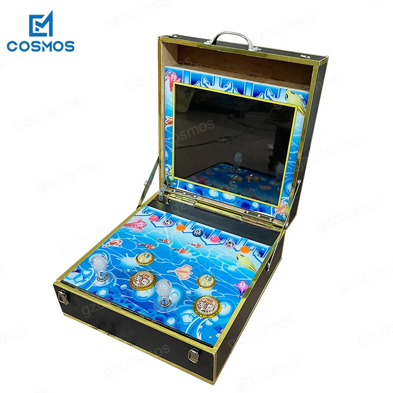 Mini Fishing Game Shooting 2 Player 26 In One Fish Hunting Arcade Machine With Folding Box