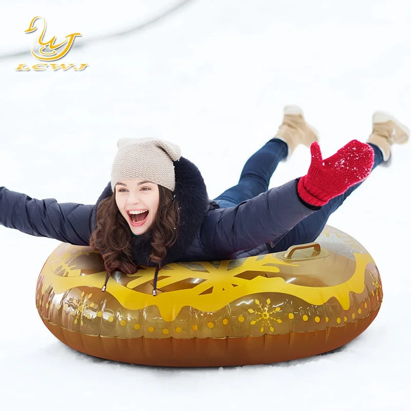Winter inflatable rubber Tube Multi-Rider Snow Tube with Cover Sled Hard Bottom inflatable Snow Tube