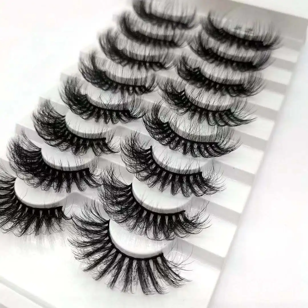 8 Pairs 5D  Faux Mink Eyelashes Dramatic Look False Eyelashes Pack Fluffy Extended  Long Reusable vegan mink eyelashes