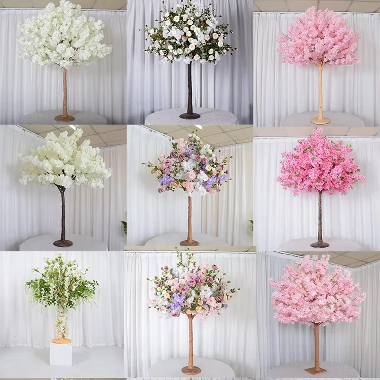 Factory Custom Decoration Artificial Flower Rose Tree Centerpiece Table Decorations Wedding