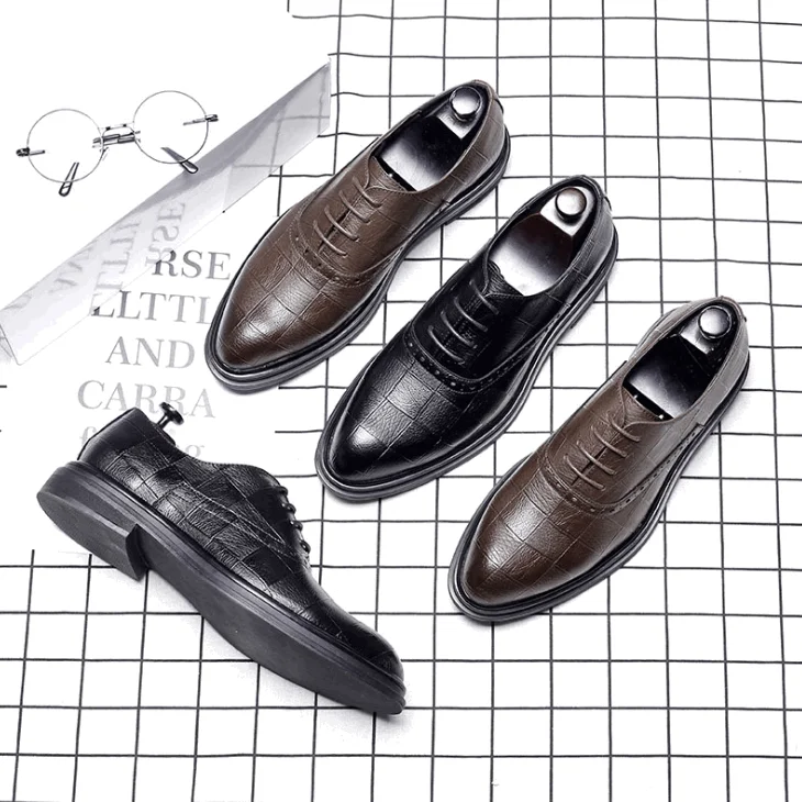 Men Formal Dress Shoes PU Leather Shoes Flats rubber Shoes