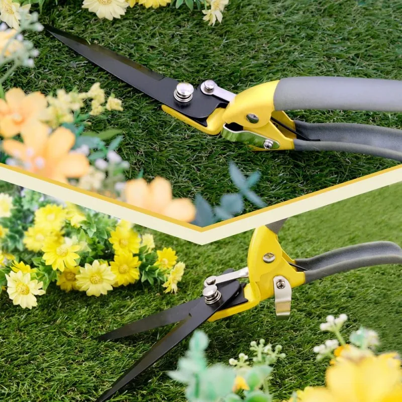 Flower Bed and Grass Shear Extra Sharp Garden Hand Pruners Easier Cutting Gardening Scissors for Men & Women, Orange