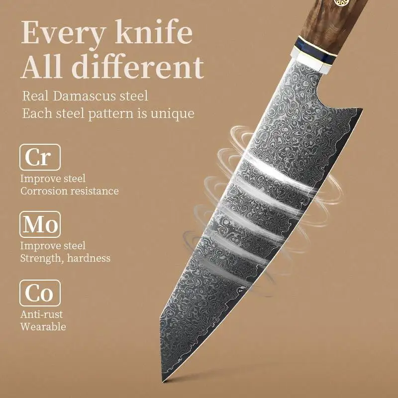 Custom amazon hot selling 2023 New Arrival Products 8 Inch Oem Knives Vg10 Handmade Japanese Damascus Kitchen Cook Knife